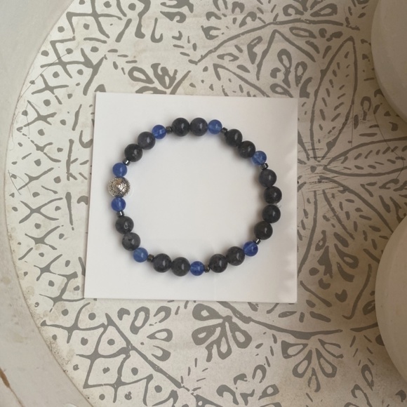 Labradorite beaded bracelet for men - Picture 3 of 8